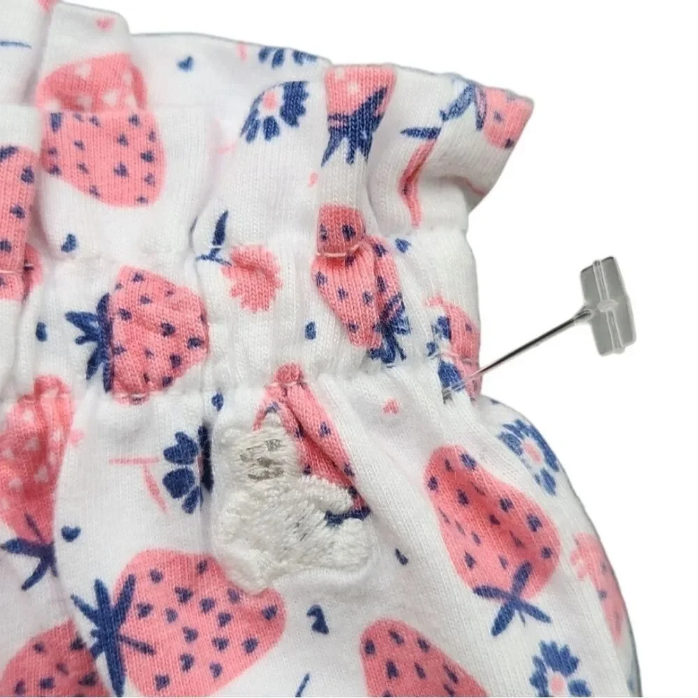Baby Gap Pull-on Shorts Pink and White 100% Organic Cotton Size 6 - 12 Months